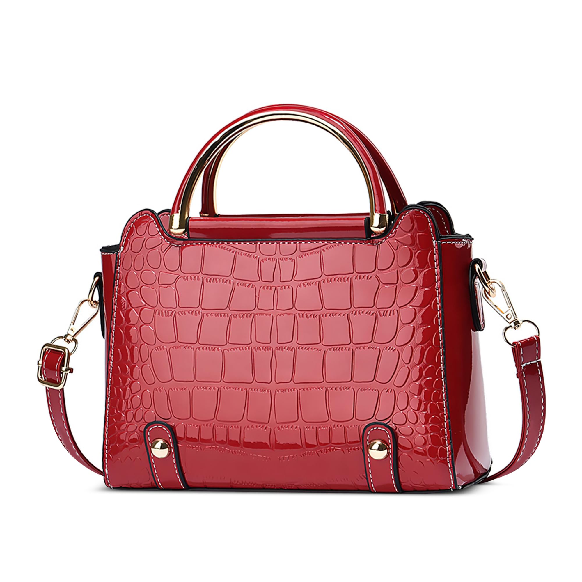 Sac à Main Femme Élégant Exquis Sac à Bandoulière Pour Femme Embossage en Texture Crocodile Plusieurs Poches Poignée Supérieure Quotidien Voyage Festival de Musique Imperméable PU