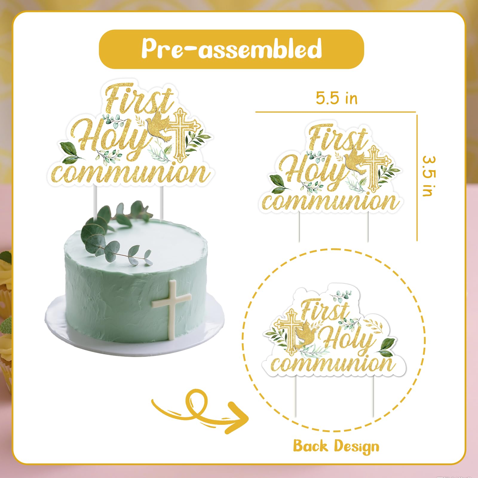 Jollyboom First Holy Communion Decorations Sage Green - Image 4