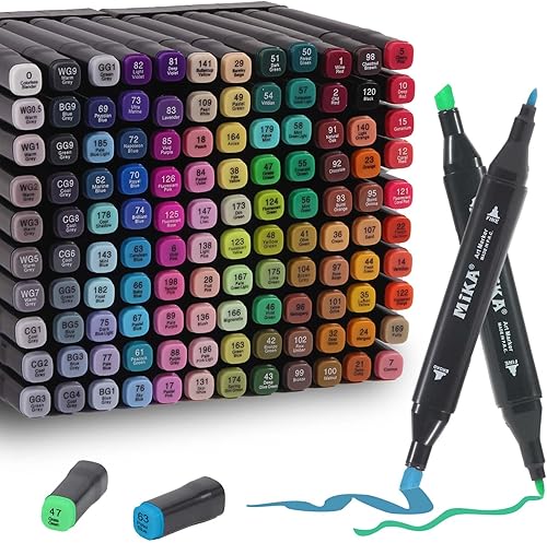 Juego de marcadores de alcohol de 120 colores, marcadores de doble punta para dibujar bocetos, colorear bolígrafos y subrayar, marcador de boceto