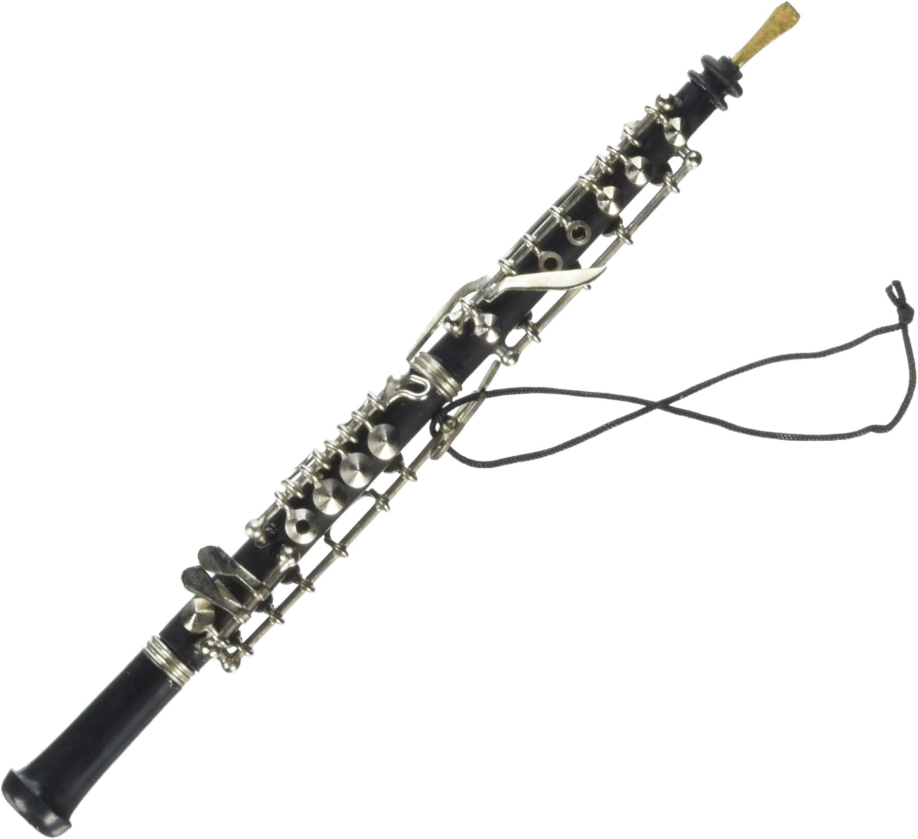 6" Black Oboe Music Musical Instrument Replica Miniature Ornament