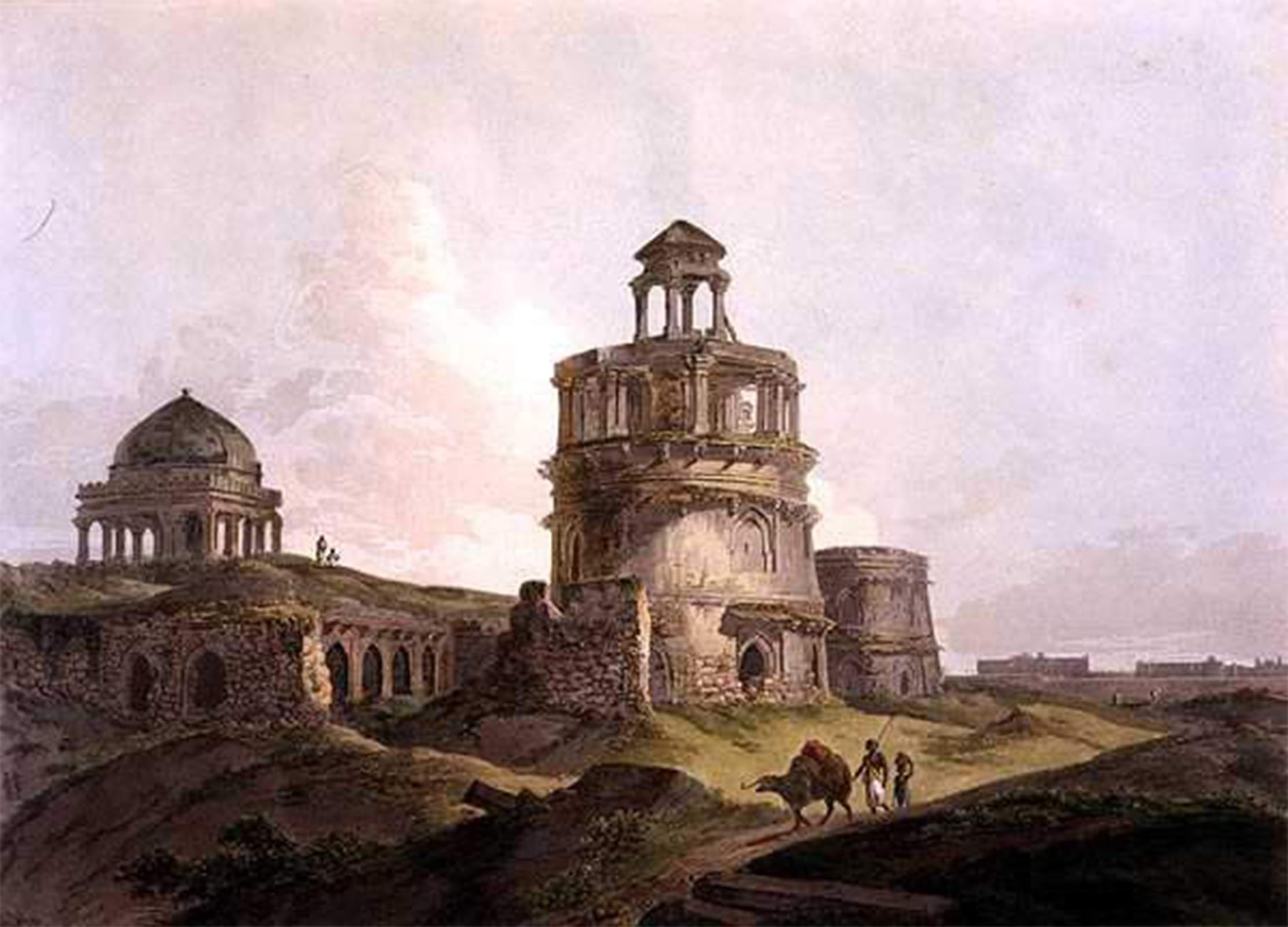 ARTXLXXBN Famous Painting Art Wall Decor Abstract Art Picture Remains of an Ancient Building Near Firoz Shah's Cotilla Delhi by Famous Artist Animal Pictures for Home Decor 60x90cm