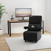 Vista 2 de Bauhutte G-410-BK Deluxe Gaming Sofa, Recliner, Gaming Chair, Single Seat, Black, Desk Sofa, Wheels, Ottoman