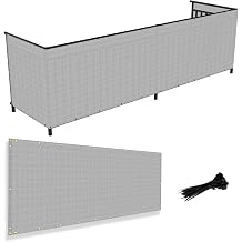 2.5 x 16 Balcony Fence Screen Privacy Deck Fencing UV Protection Windscreen Mesh Cover Railing Shield for Backyard Apartment Porch Pool, Light Gray