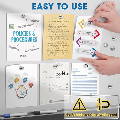 Vista 3 de Grtard 48 unidades de pines magnéticos de presión, imanes de nevera para pizarra, imanes de pizarra, imanes de refrigerador, pines de presión