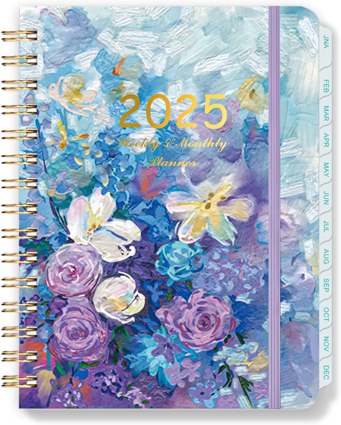 2025 Hardcover Weekly & Monthly Planner – A5 Spiral Bound With Tabs, Inner Pocket, Aquamarine - View #14