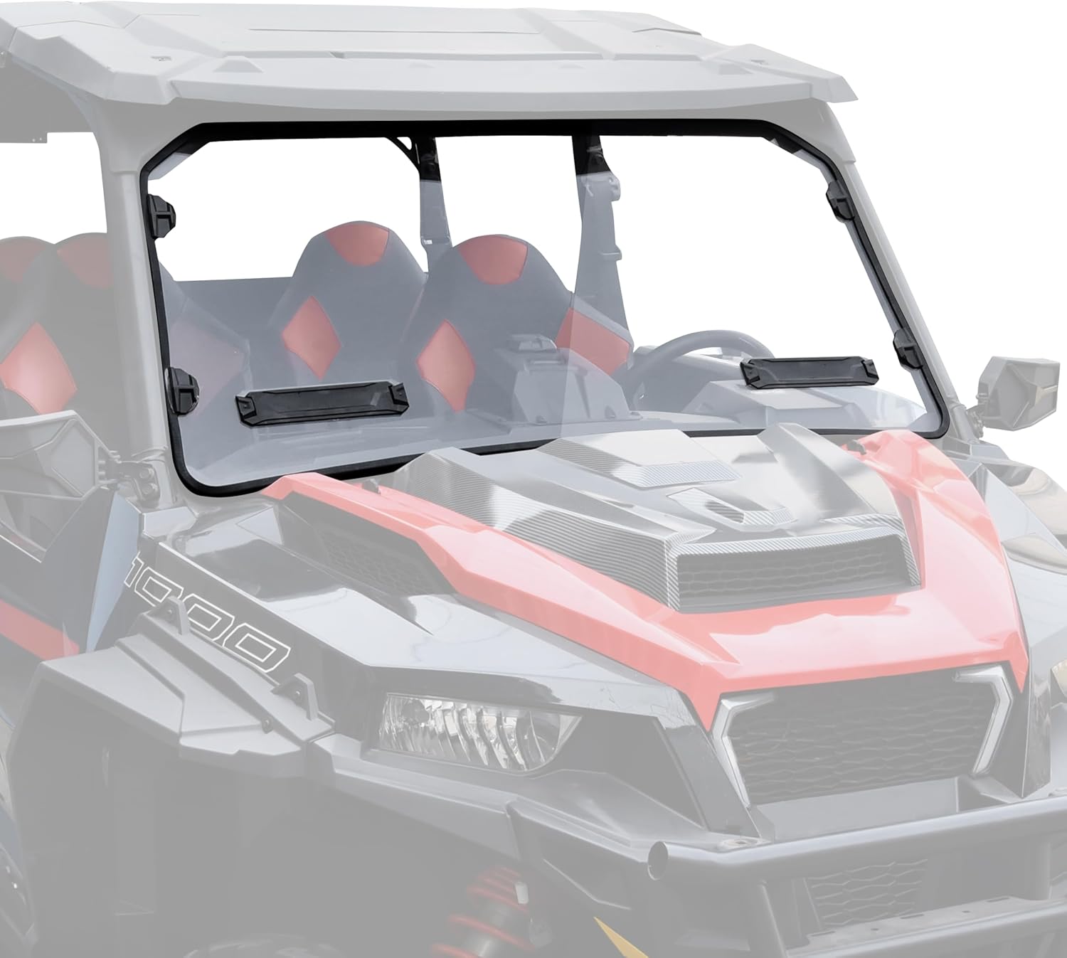 Front Full Windshield for for Polaris General 1000 / 4 1000 /XP 1000 /XP 4 1000 2017-2025, Clear 1/5'' Polycarbonate Vented Scratch Resistant Windshcreen Accessories, Replace #? 2884337