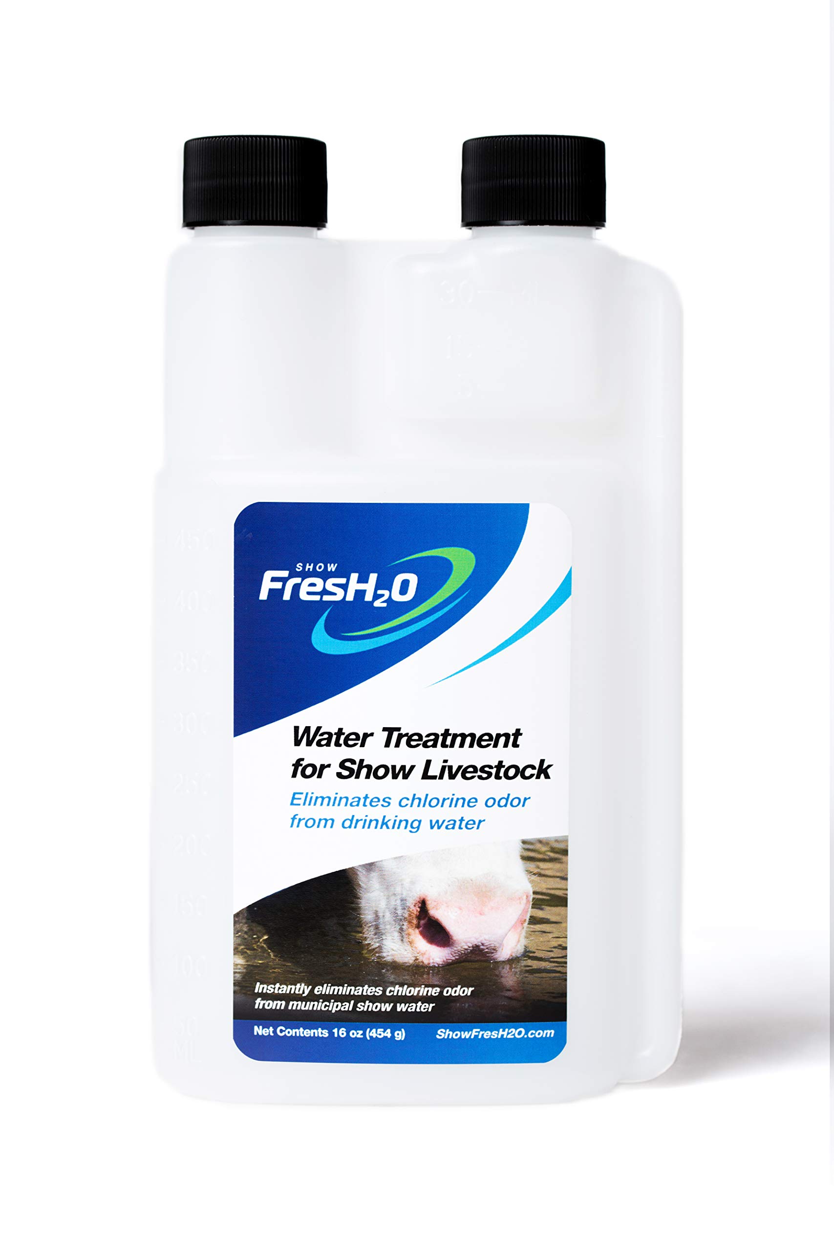 Show FresH2O Livestock Water Treatment for Drinking Water - Effectively Eliminates Chlorine & Removes Related Odor in Drinking Water, Easy to Use, Treats Up to 150 Gallons of Chlorinated Water - 16oz