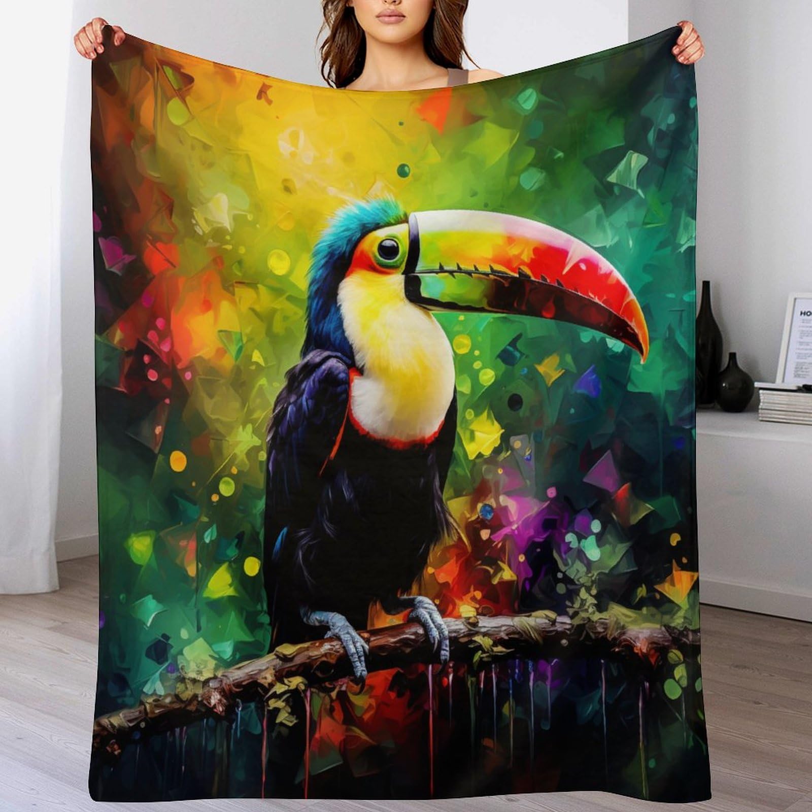 Couverture douce et moelleuse Toucans en flannel d'une finition haut de gamme