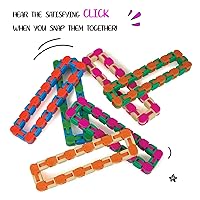 Vista 6 de Neliblu Wacky Tracks 6 Pack Sensory Fidget Toys Snap and Click Fidget Cube Puzzles Bulk - ADHD, Autism, Stress Relief Therapy - Fidget Toys for