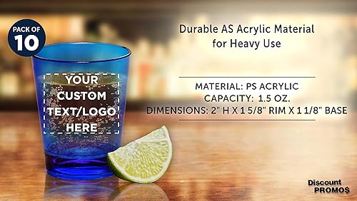 Miniatura 4 de Vasos de chupito de plástico translúcidos personalizados de 1.5 onzas, juego de 50, paquete personalizado a granel, acrílico, ideal para bodas,