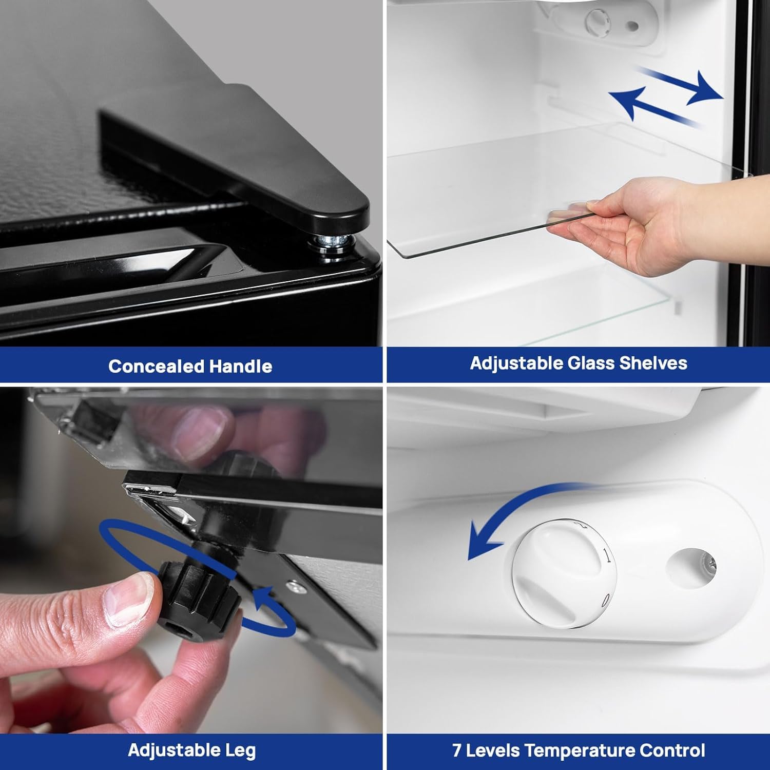 Smad Dorm Fridge 3.2 Cu.Ft, Compact Refrigerator with Freezer, Office Fridge with Chiller Box, Single Door Office Refrigerator 7 Levels Temperature Control, Low Noise