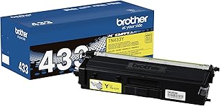 Brother Genuine High Yield Toner Cartridge, TN433Y, Replacement Yellow Toner, Page Yield Up to 4,000 Pages, Amazon Dash Replenishment Cartridge, TN433