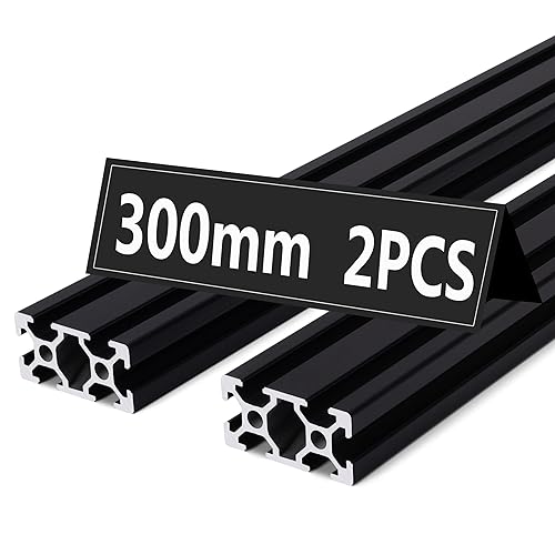 2PCS 11.811 in Negro T Tipo 2040 Perfil de extrusión de aluminio Guía de riel lineal anodizado estándar europeo para piezas de impresora 3D y