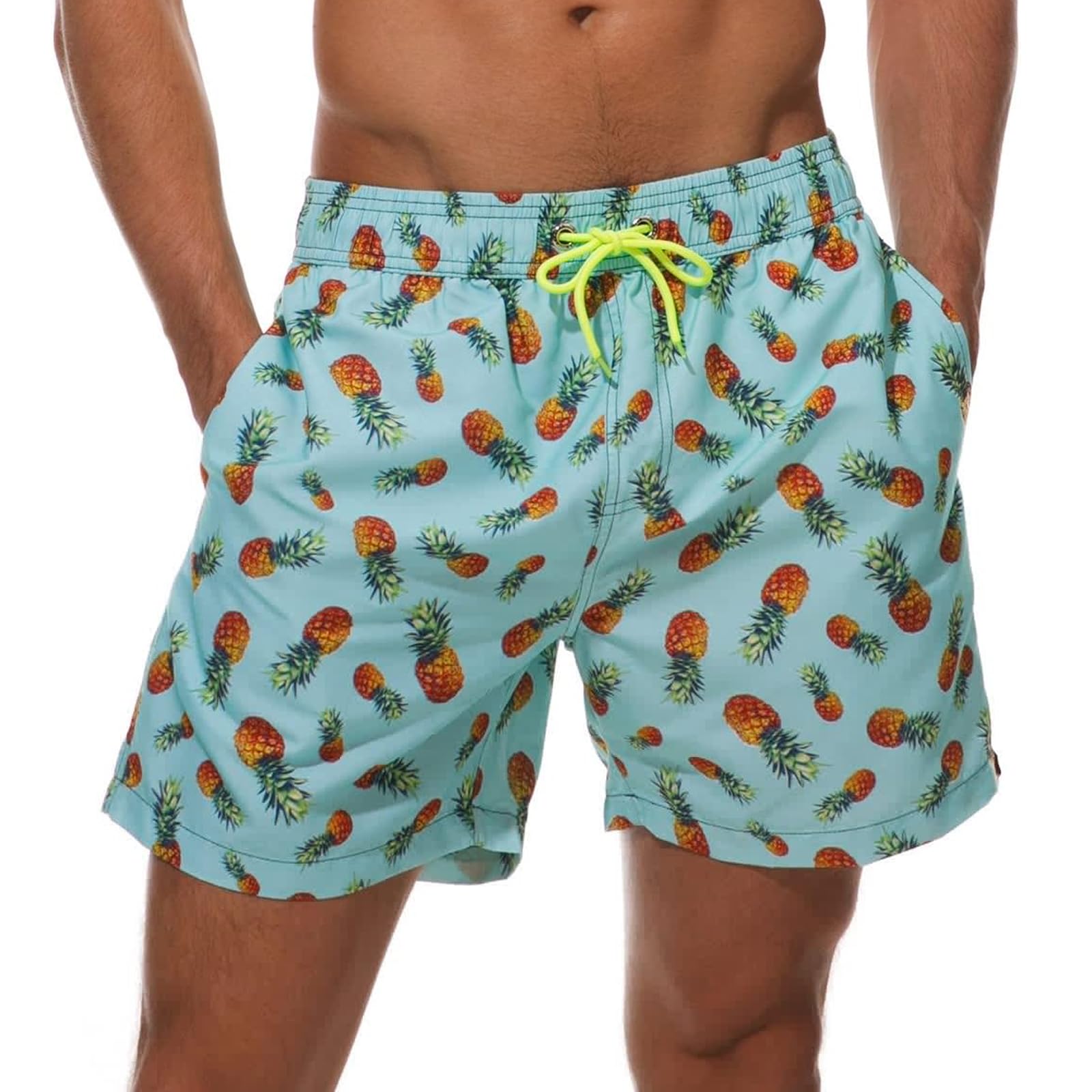 Arcweg Bañador Hombre Chico Playa Poliéster Pantalon Corto Hombre Deporte Secado Rápido Bañadores Natacion Ligero Moda Shorts Tallas Grandes Piña-1 M(EU)