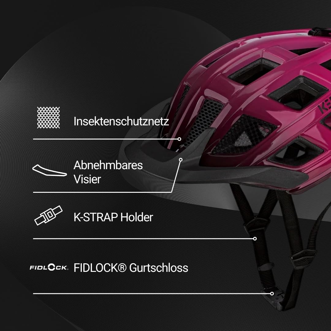 KED CROM Kask rowerowy z systemem QUICKSTOPP, systemem QUICKSAFE i klamrą magnetyczną FIDLOCK, lekki kask MTB dla dorosłych, uniwersalne kaski rowerowe, akcesoria MTB, wyprodukowano w Niemczech