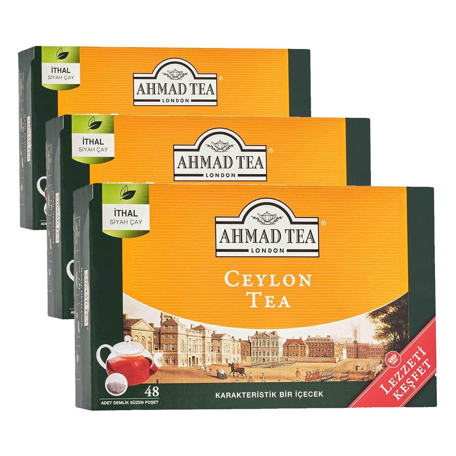 AHMAD TEA Ceylon Tea Demlik Poşet Çay 48'Li 153.6 G (3 paketi)