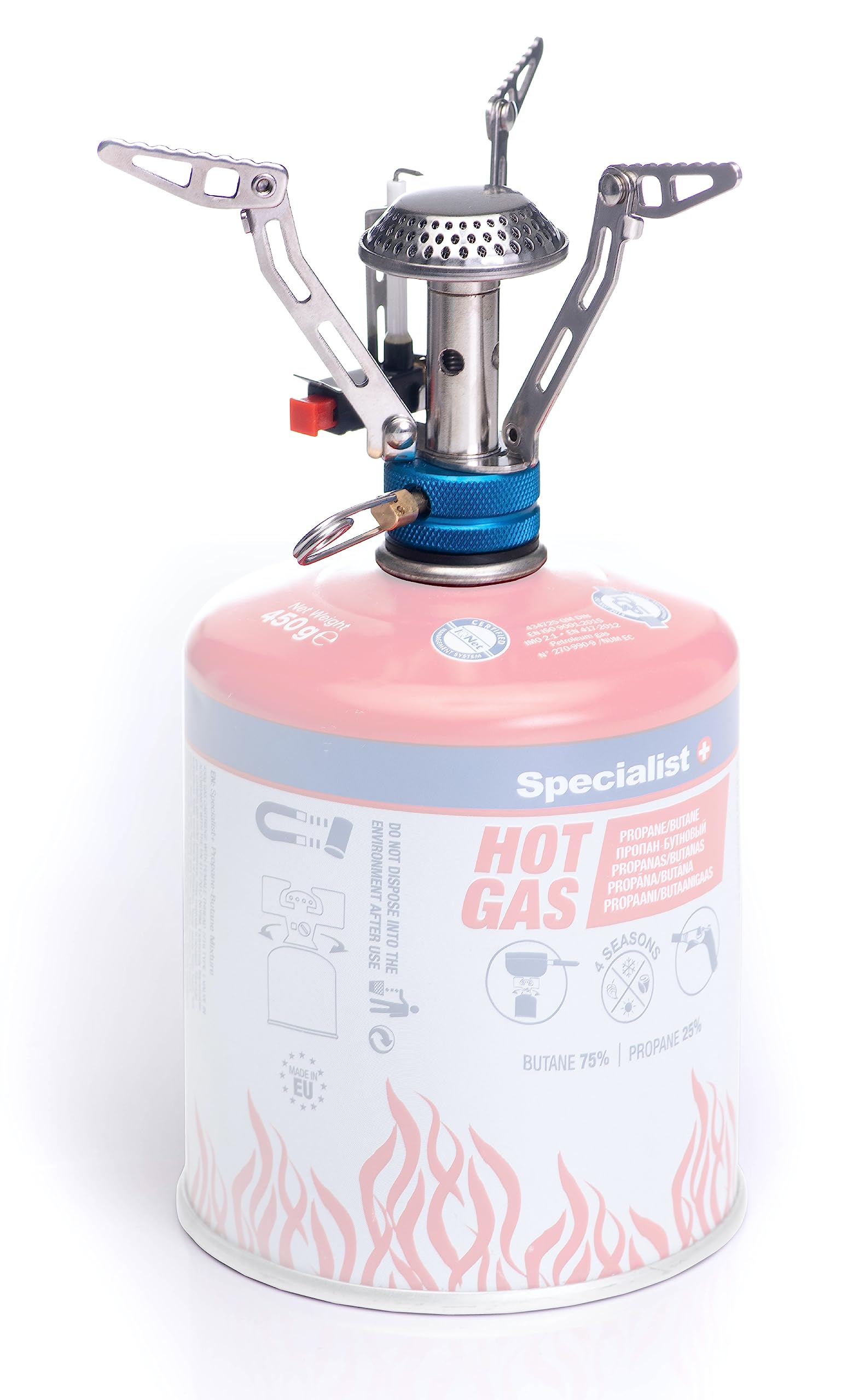 Specialist Mini Camping Stove On A Gas Bottle - Stainless Steel Gas Stove Outdoor 7/16 - Camping Gas Stove With Automatic Ignition And Flame Regulator - Power 3500 W - Gas Consumption - View #5