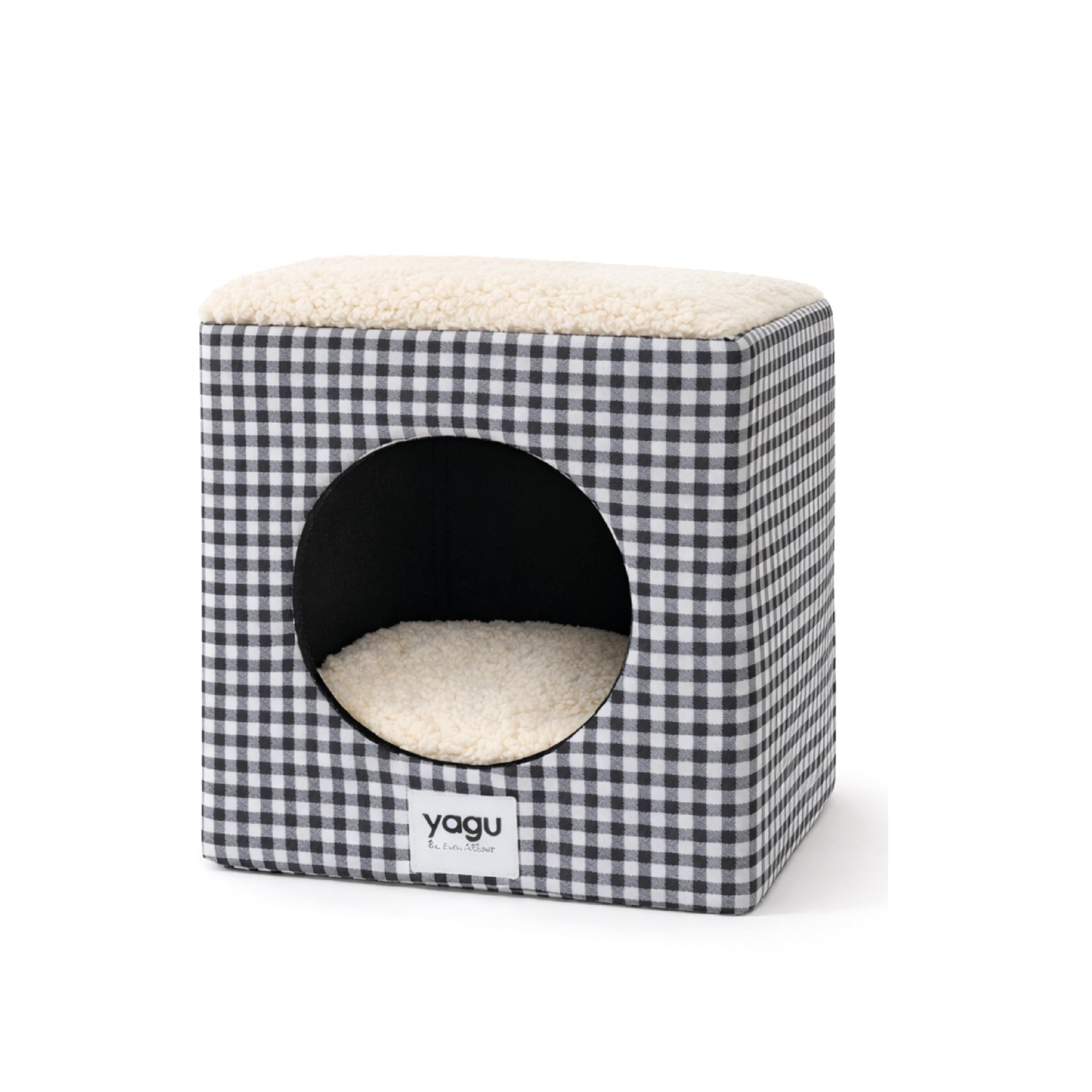 YAGU - Cama para Perros y Gatos T-1 (50x38x22 cm) Cama Confort Diseño Vichy Grana con Interior de Borreguillo Suave. Cojín Reversible, Relleno de Fibra Reciclada, Lavable y Base Antideslizante — view 10
