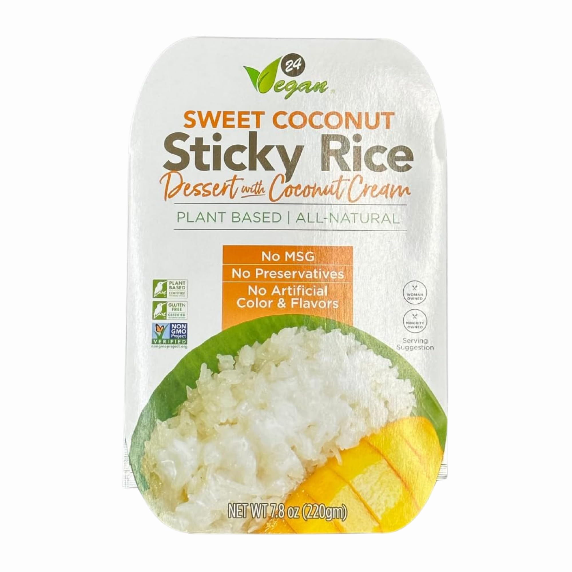 24 Vegan Sweet Coconut Sticky Rice Dessert with Coconut Cream