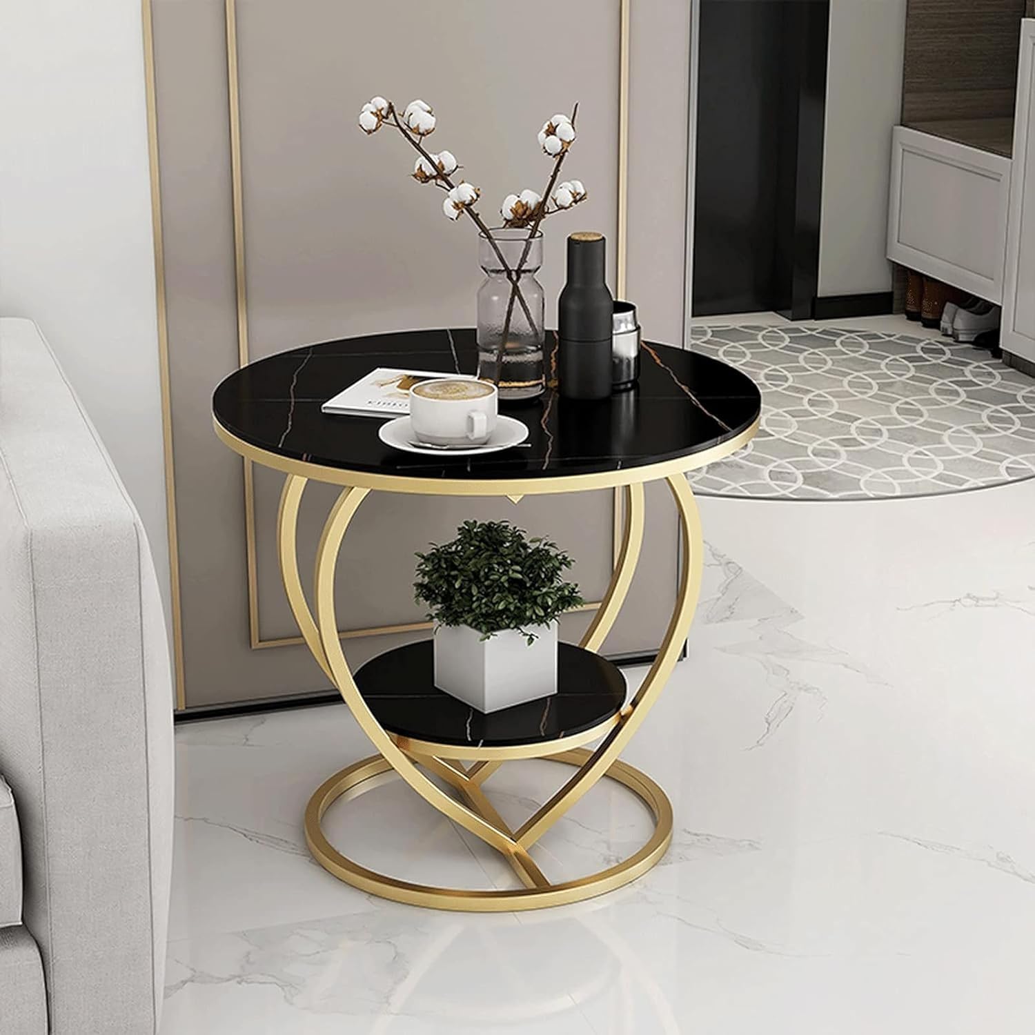SenceWin Coffee and end Tables with Engineered Wood Surfaces for The Living Room, Bedroom, Balcony, and Garden, as Well as Open Storage-Black Gold (B0CTKMDX5N) Amazon Price History, Amazon Price Tracker