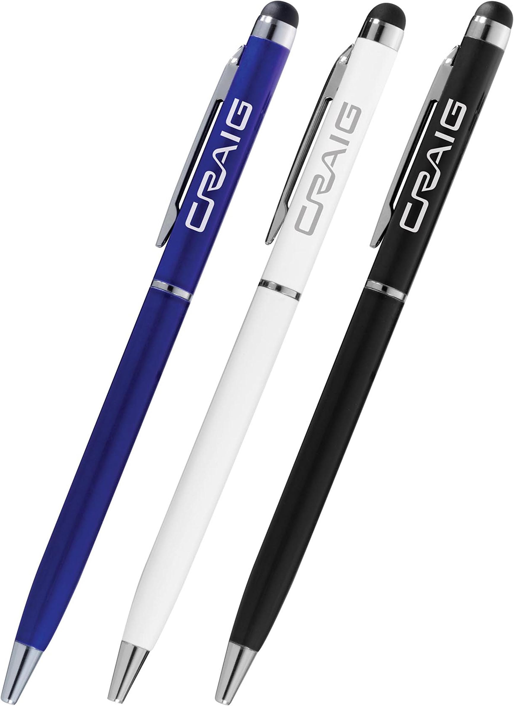 CraigCapacitive Stylus Ballpoint Pen for iPad, iPhone and Capacitive Touch Display, 3-Pack (CCA4037)