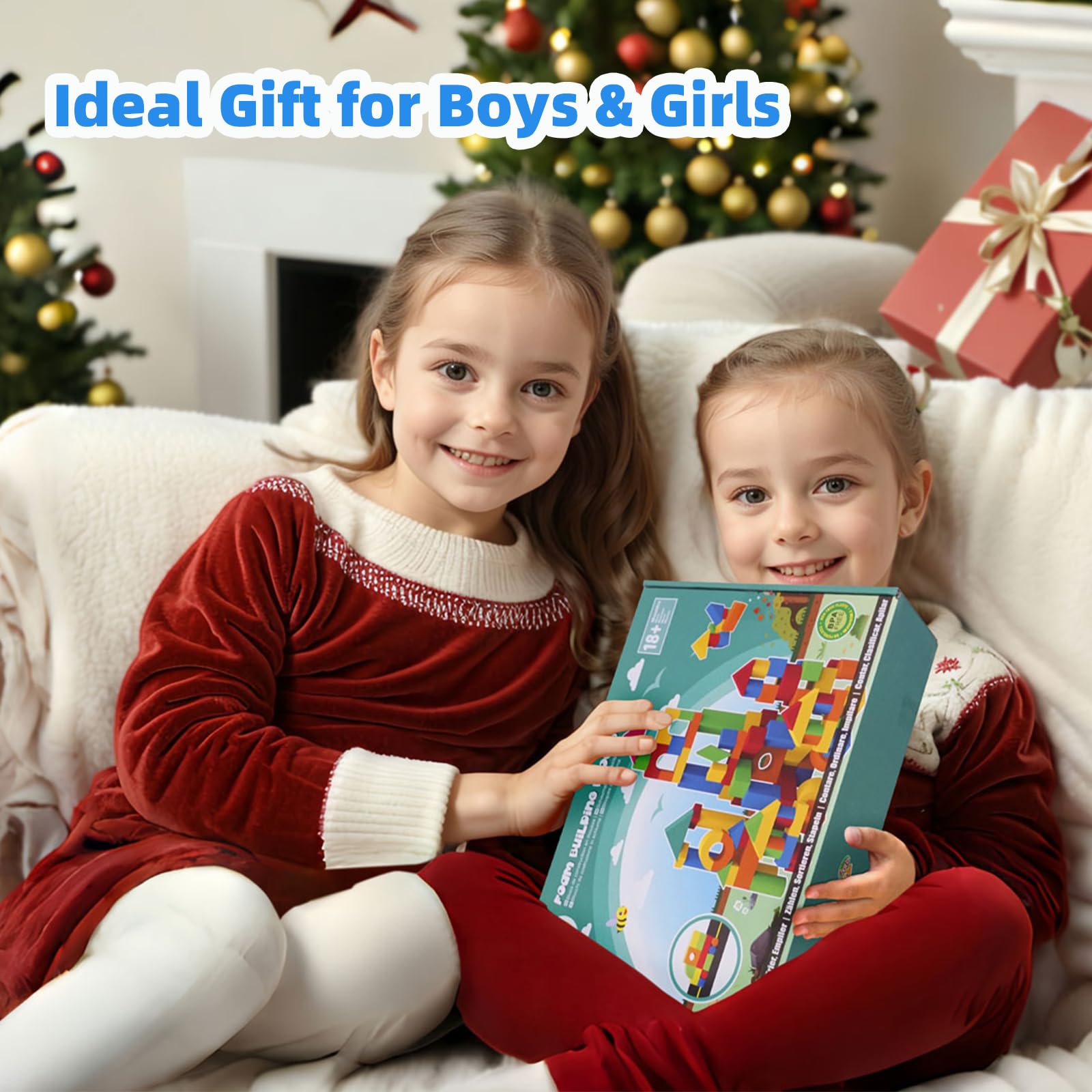 Bloques de construcción suaves para niños de 2 a 4 años, 94 bloques apilables de espuma, juguetes de baño para niños, juguetes STEM de aprendizaje preescolar y regalos para niños y niñas de 6