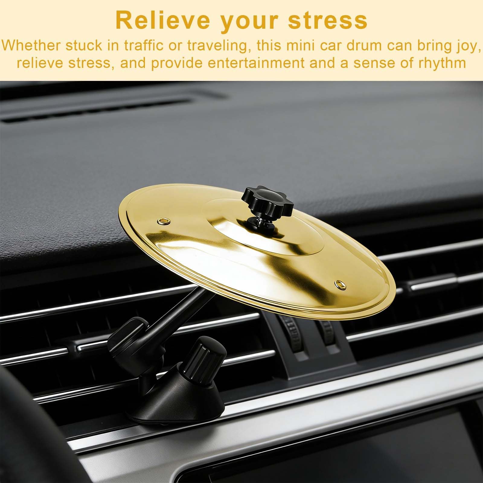 Lot de 2 Cymbales voiture Accessoire Musical pour Voiture,Cymbale pour voiture,Cymbales D'aération De Voiture,Cymbales Crash en acier inoxydable,avec Mini Cymbale De Voiture pour l'intérieur.