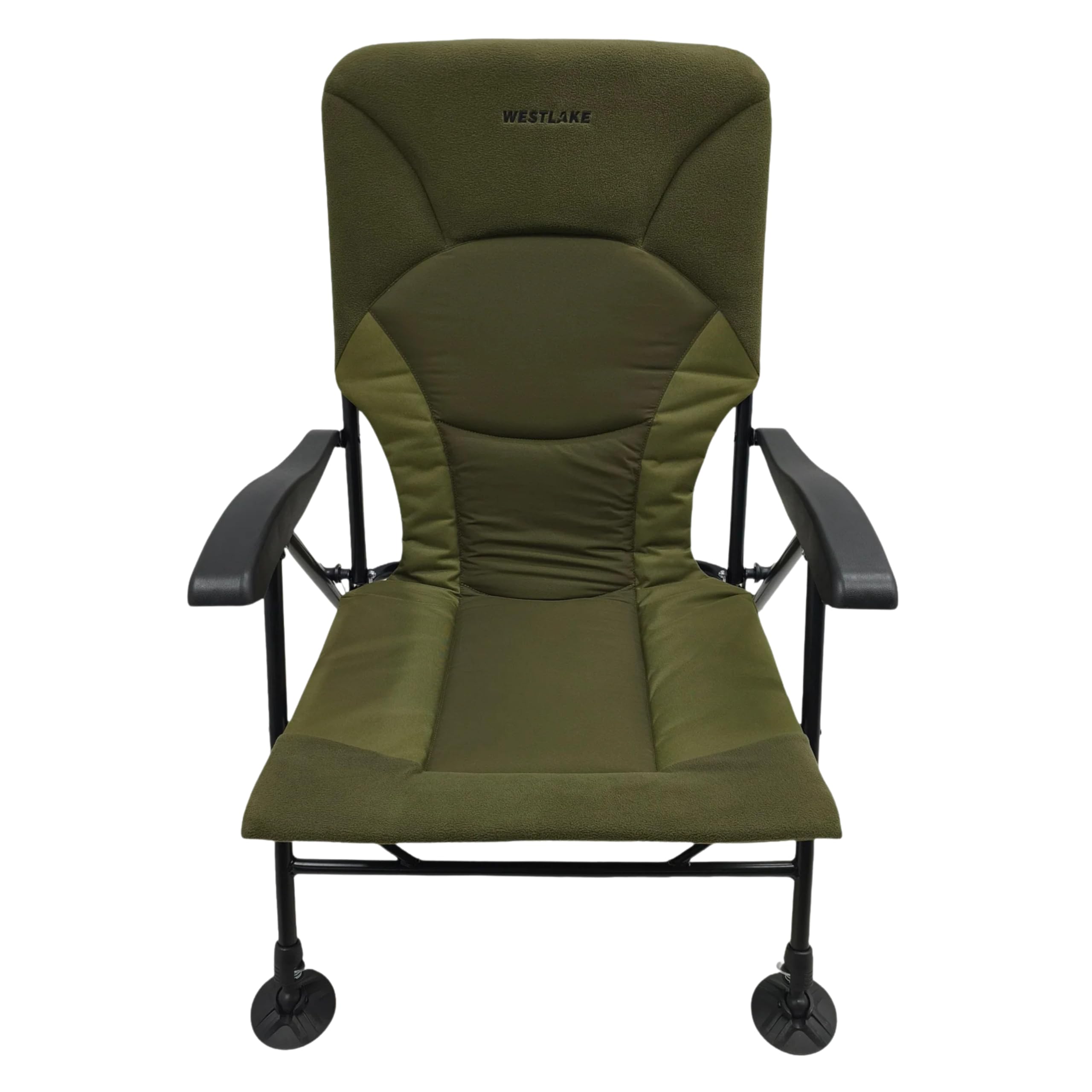 WESTLAKE Bankside Recliner Fishing Chair with Heavy-Duty Steel Frame, Padded Seat & Adjustable Legs, Heavy-Duty Folding Reclining Seat with Carry Bag for Camping, Angling & Outdoor Activities