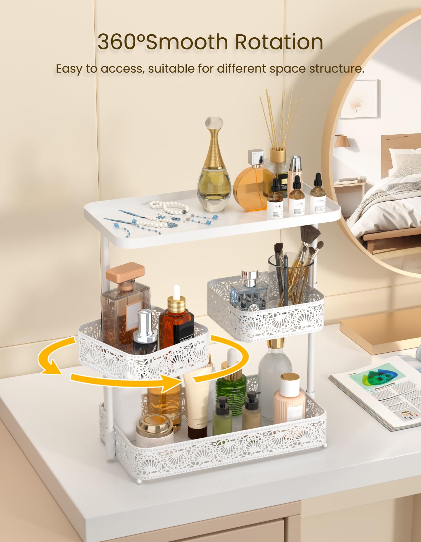 Amazon.com: mascor Bathroom Organizer Countertop, 3-Tier Bathroom