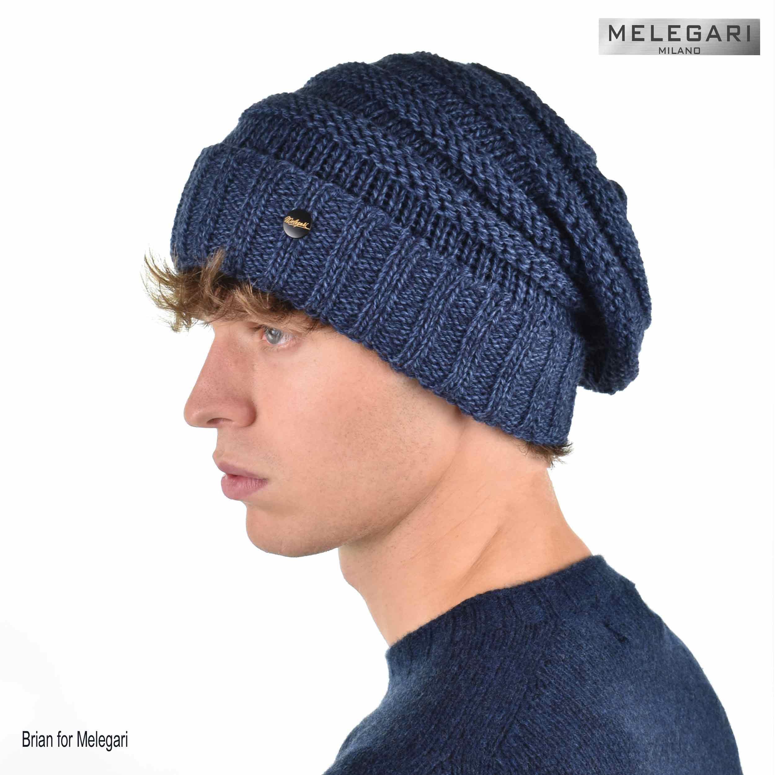Melegari Berretto di Maglia Long Beanie Kim | Misto Lana | Protezione Interna Antivento di Fleece Morbido | manifattura Tedesca di Alta qualità | Unisex