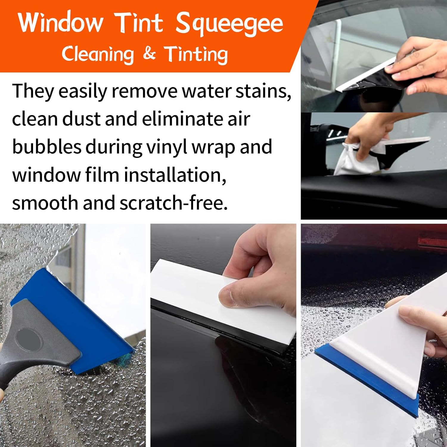 Car Window Tint Tools Kit Vinyl Wrap Tool Car Windshield Back Window Tinting Tools Car Tint Squeegee Kit Automotive Window Film Tinting Kit for Car Wrapping, Vinyl Film Installation