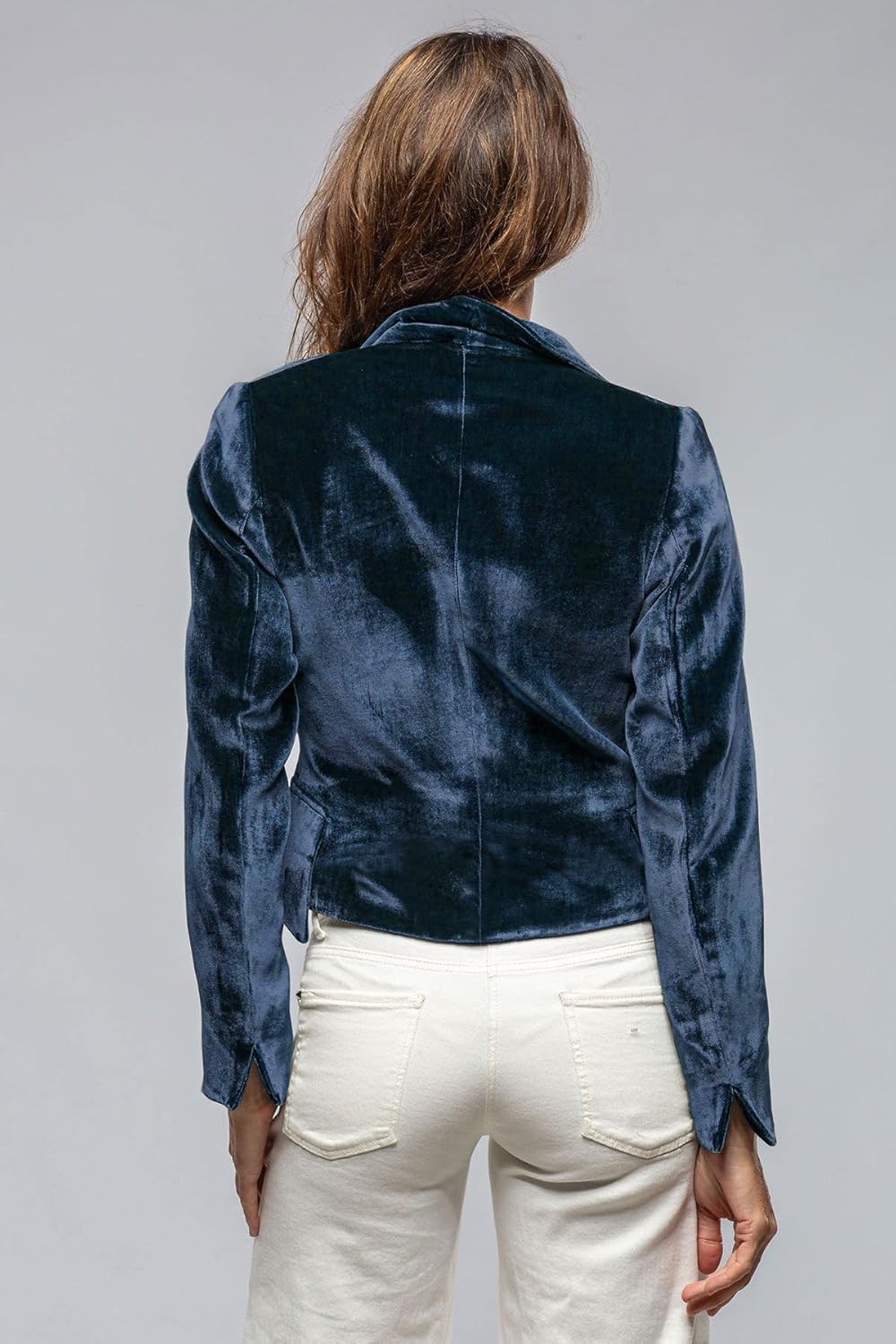 Women's Velvet Suit Blazer Single Breasted Tuxedos Jacket for Christmas Office Work