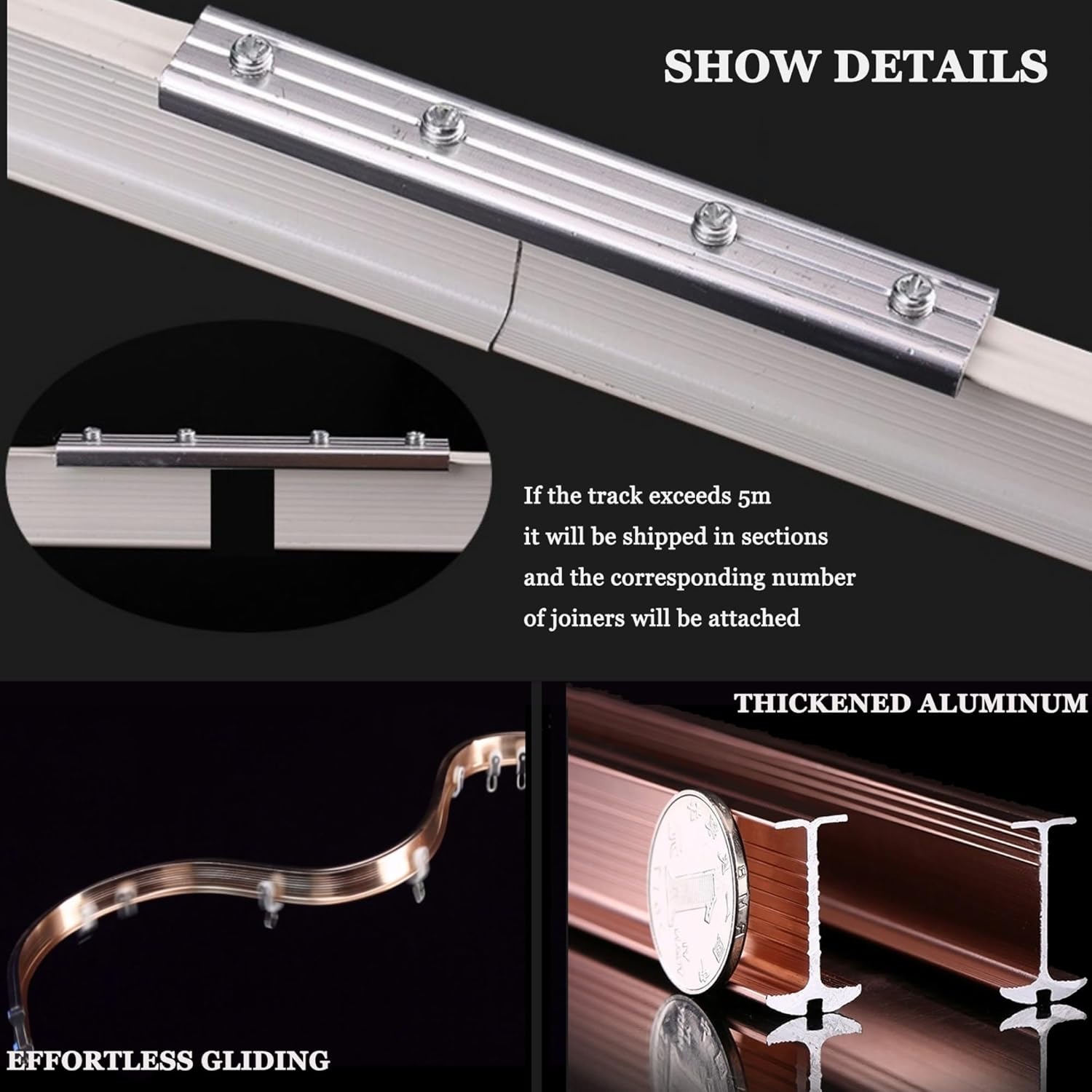 Flexible Aluminum Curtain Rod for All Shapes of Windows Easy to Install Bendable Bay Window Curtain Track for Curved Room Dividers
