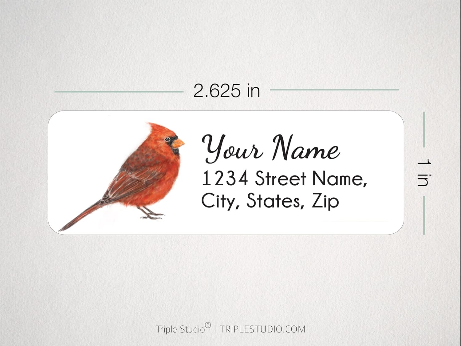 Red Cardinal Personalized Return Address Label, Set of 120 Bird Stickers, Welcome Home Spring Gifts, Office Supplies, Self- Adhesive, Handmade…