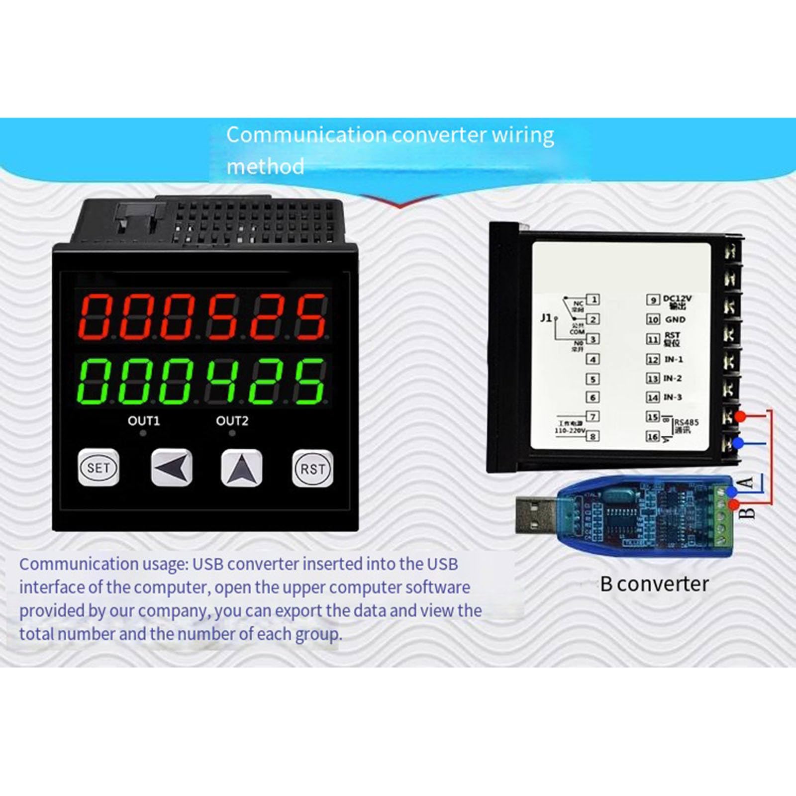 Contatore elettronico con display digitale intelligente 0-999999 Contatore con interruttore a pedale Attrezzatura industriale