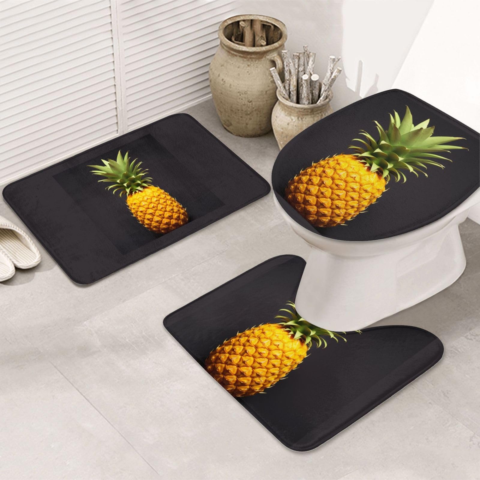 Tapis de salle de bain antidérapant super absorbant lot de 3 sécurité et douceur pieds nus