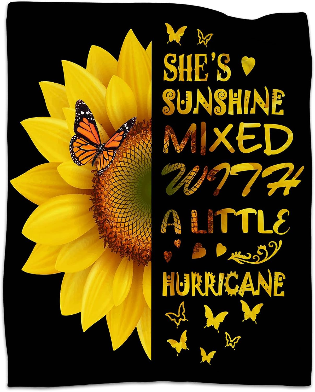 Sunflower Gifts for Women,Sunflower Gifts,Sunflower Blanket Decor Sunflower Gifts for Women Birthday Gifts with Sunflower for Friends Butterfly Yellow Blanket Throws 60"x80" 60''x80'' Sunflo