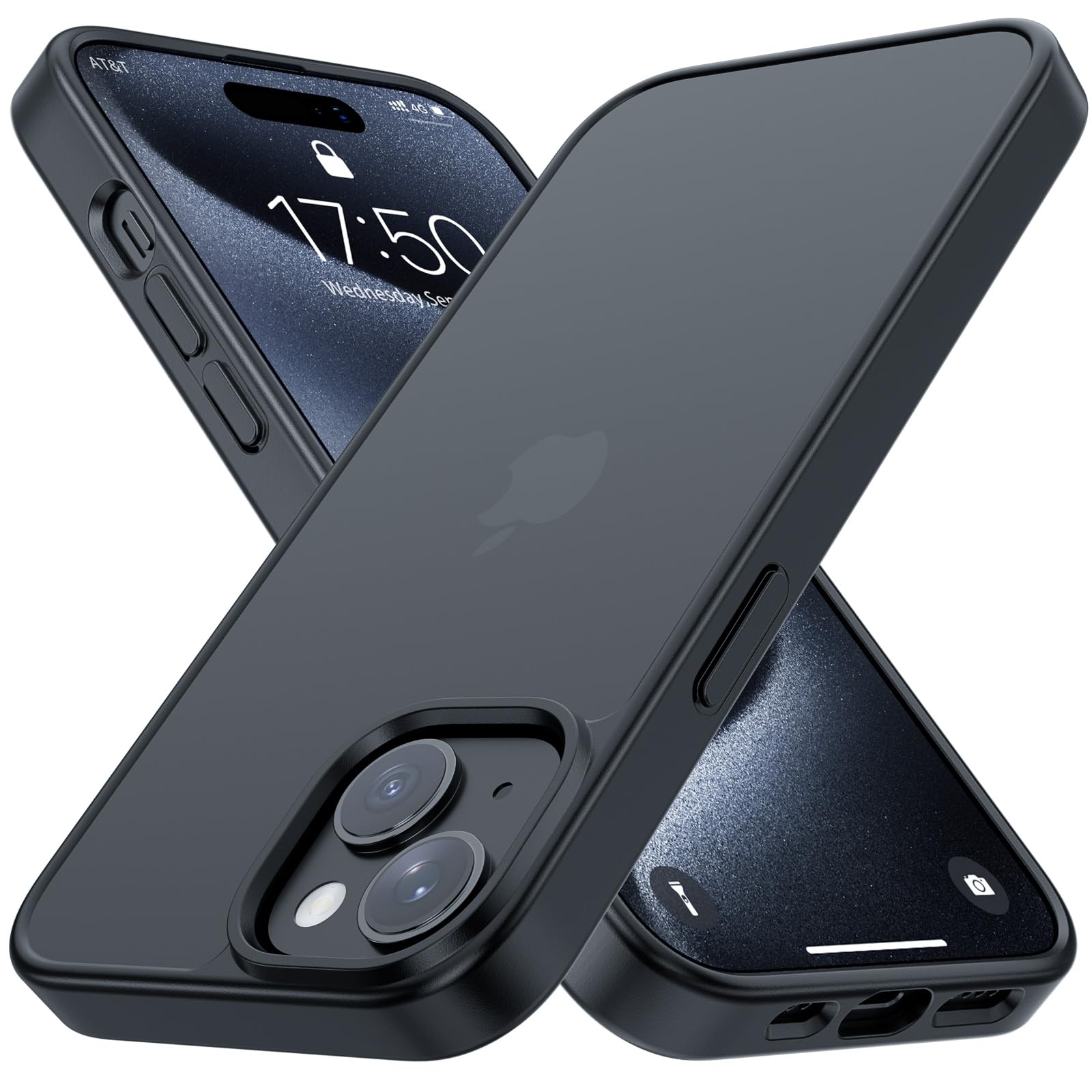 iphone 15 256 BLACK クリアケース付き iPhone 15用 レンズガード一体型MagSafe対応クリアケース（ブラック