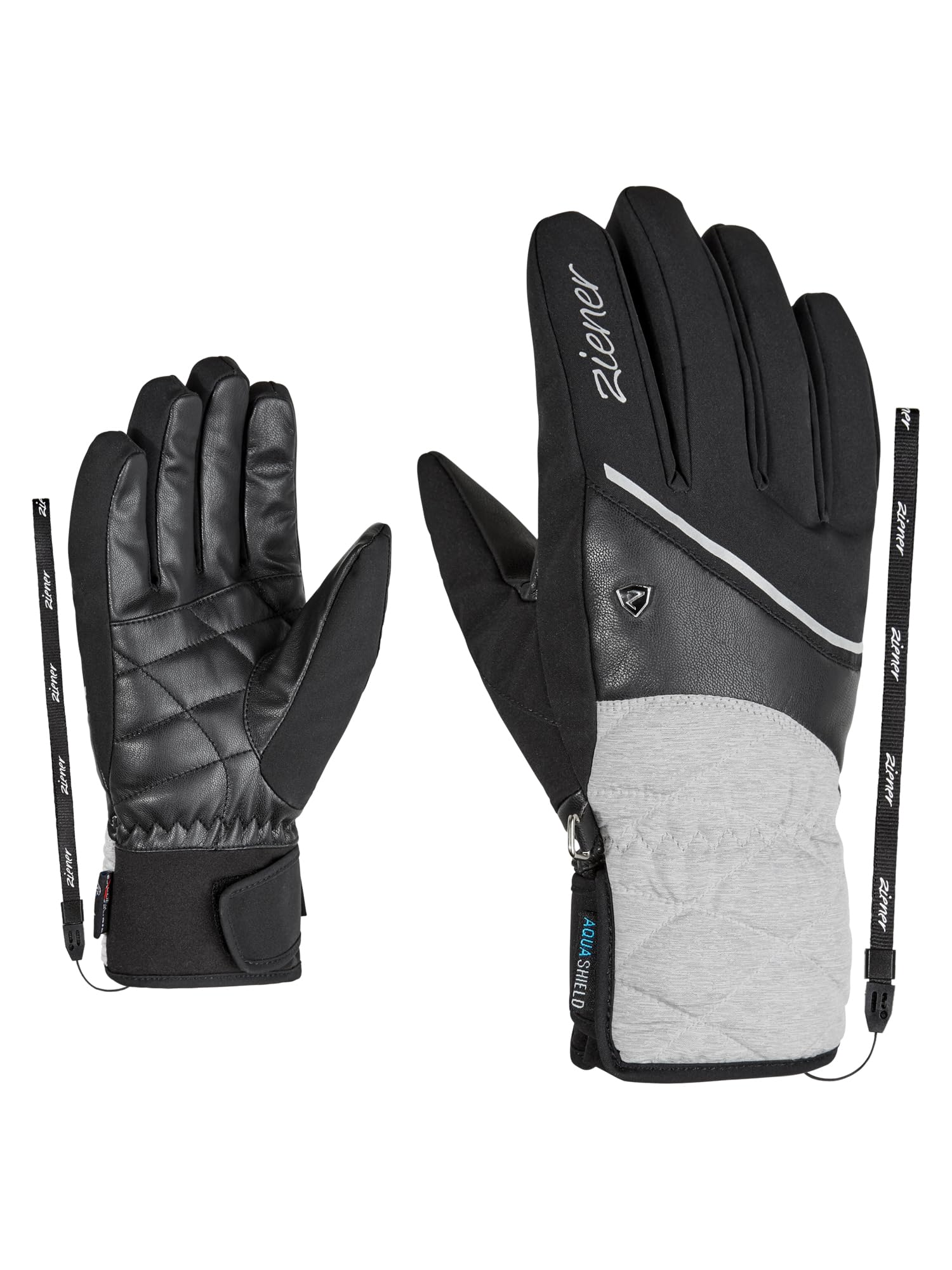 Ziener Women's KAIKA AS Ski Gloves, Winter Sports, Waterproof, Breathable, Light Melange, 6.5