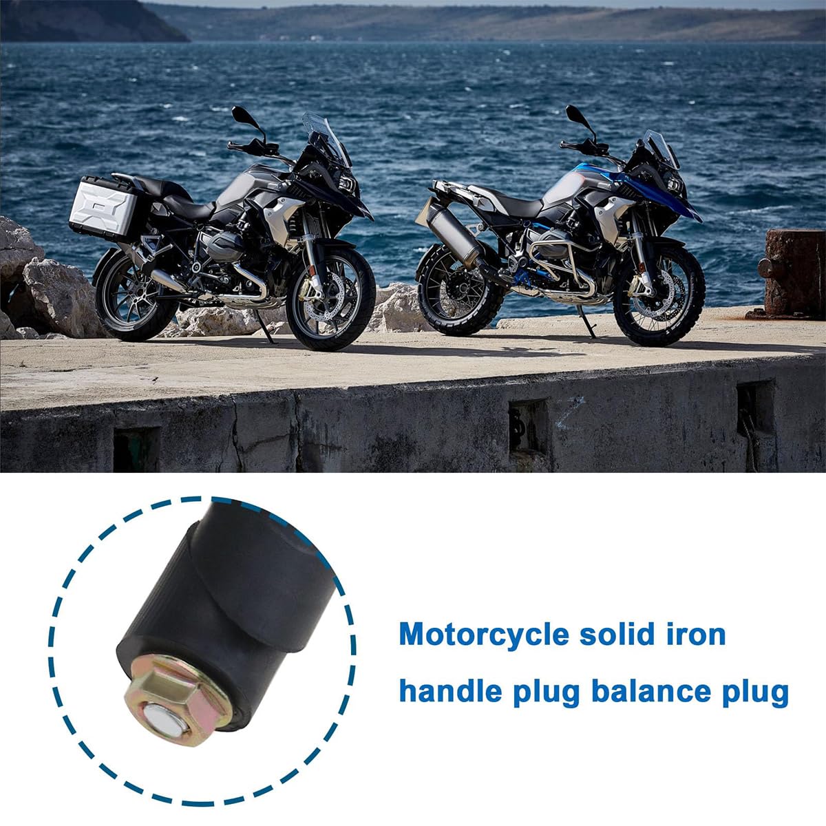 1 paio di tappi terminali per manubrio moto, adattatore terminale per manubrio in ferro pieno, modifica acceleratore, bilanciatore terminale barra compatibile con manubri da 22 mm