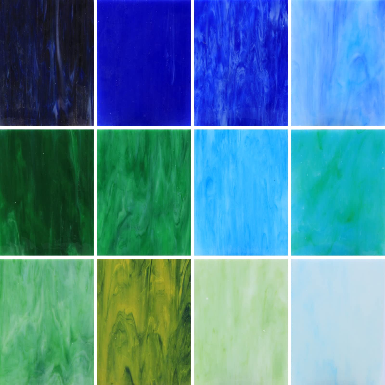 Buy Buenoarte 12 Sheets Stained Glass Sheets, 6 x 8 inch Cathedral