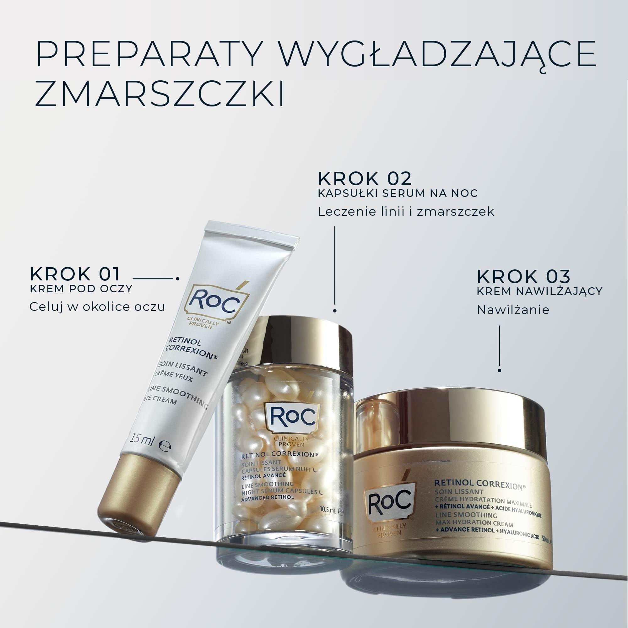 ROC RETINOL CORREXION LINE SMOOTHING NIGHT SERUM CAPSULES 30 CT