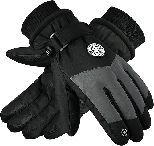 Miniatura 6 de Pleneal Guantes de esquí de invierno para mujeres y hombres, guantes impermeables a prueba de viento con forro térmico cálido para pantalla táctil,