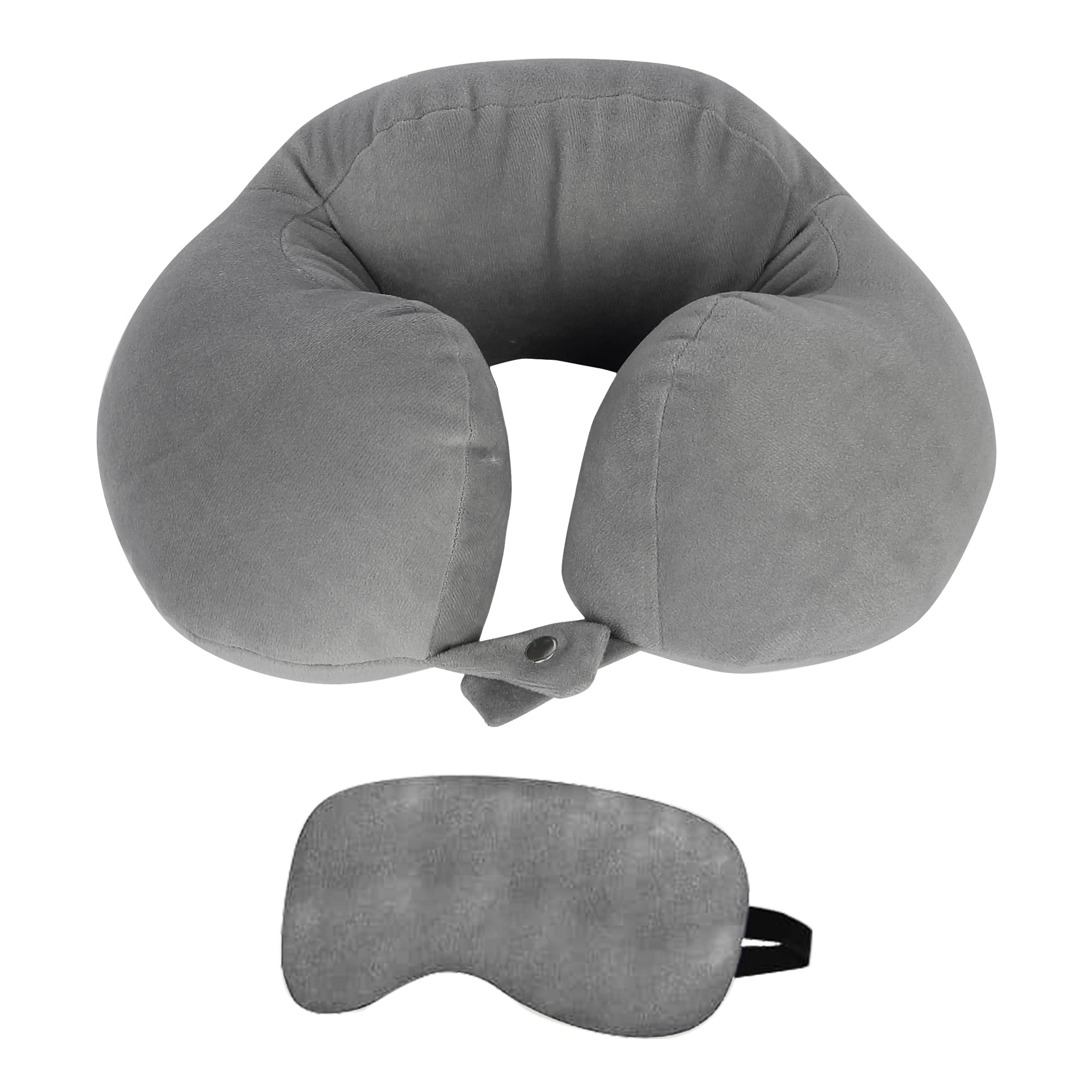 PILLOW TREE Contour Travel Pillow with Eye Masks for Neck Pain, Sleeping, Travelling for Men & Women (Dark Grey)-picture-56