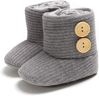 Baby Girls Boys Snow Booties Soft Sole Warm Winter Boots Anti-Slip Toddler Walker Newborn Shoes Gray03 11CM