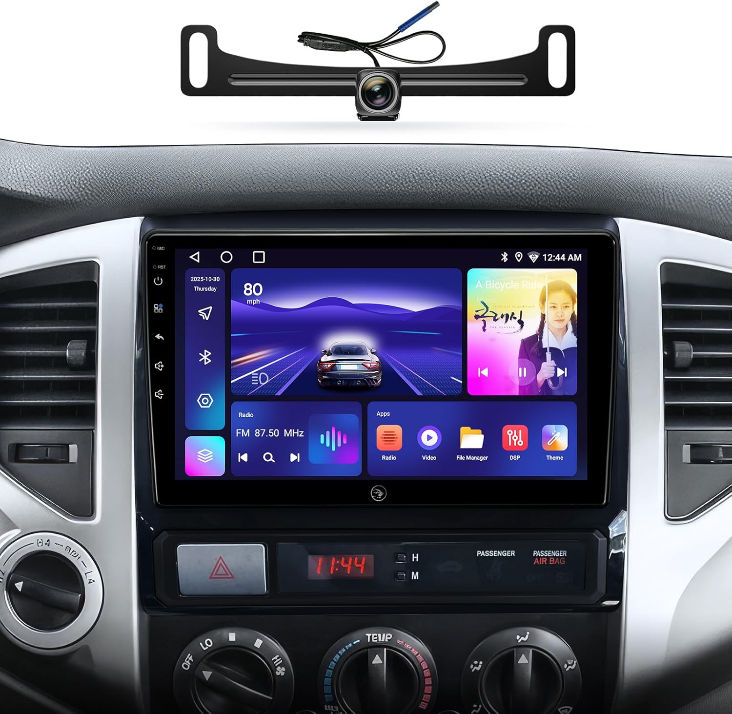 9inch Car Radio Dash Kit Replacement for Toyota Tacoma 2005-2015 Stereo Upgrade,Touch Screen Head Unit w/Wireless Wired Carplay Android Auto GPS Navigation 5GWiFi FM/AM Camera Replacement (2G+64G)