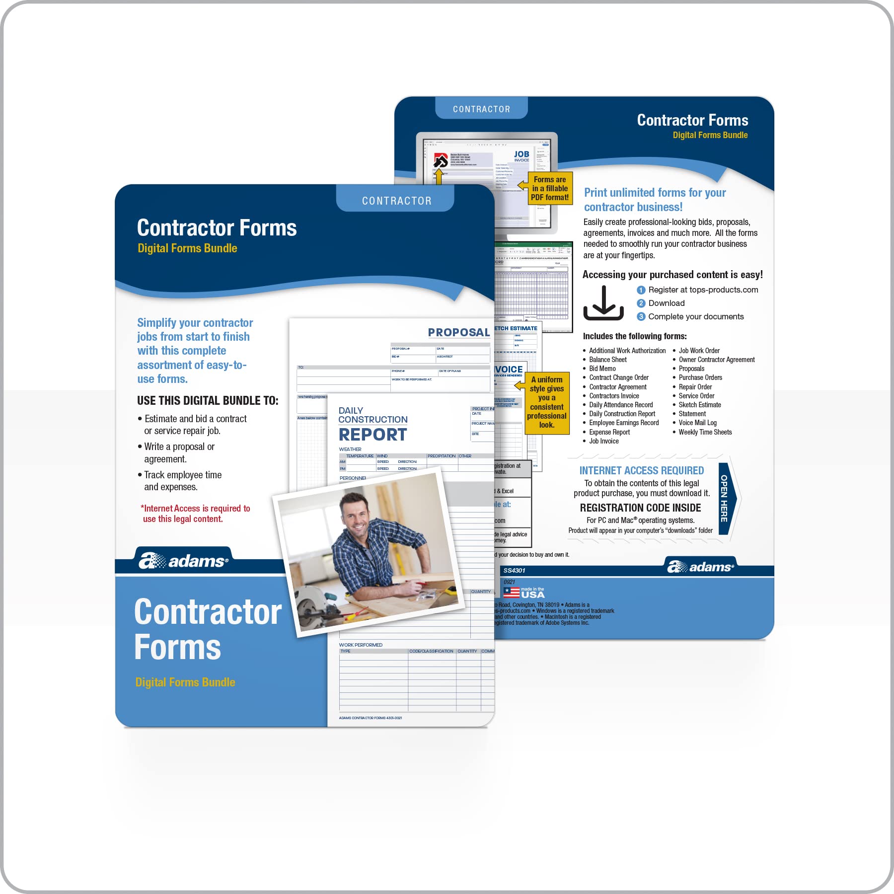 Amazon.com : Adams Contractor's Forms on CD (SS4301) : Legal Forms : Office  Products