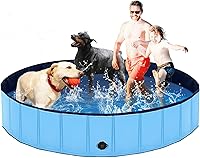 Lexda Foldable Dog Pool for Large Dogs - 79x12 Inch Collapsible Portable Swimming Pool & Bath Tub, Durable PVC Pet Pool