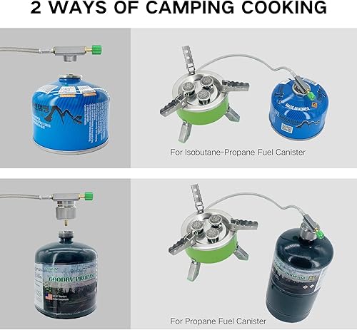 Miniatura 2 de BRS Estufa de camping de 4200 W, portátil, mochilero, propano butano, potente, para exteriores, 3 quemadores, estufa de gas resistente al viento,