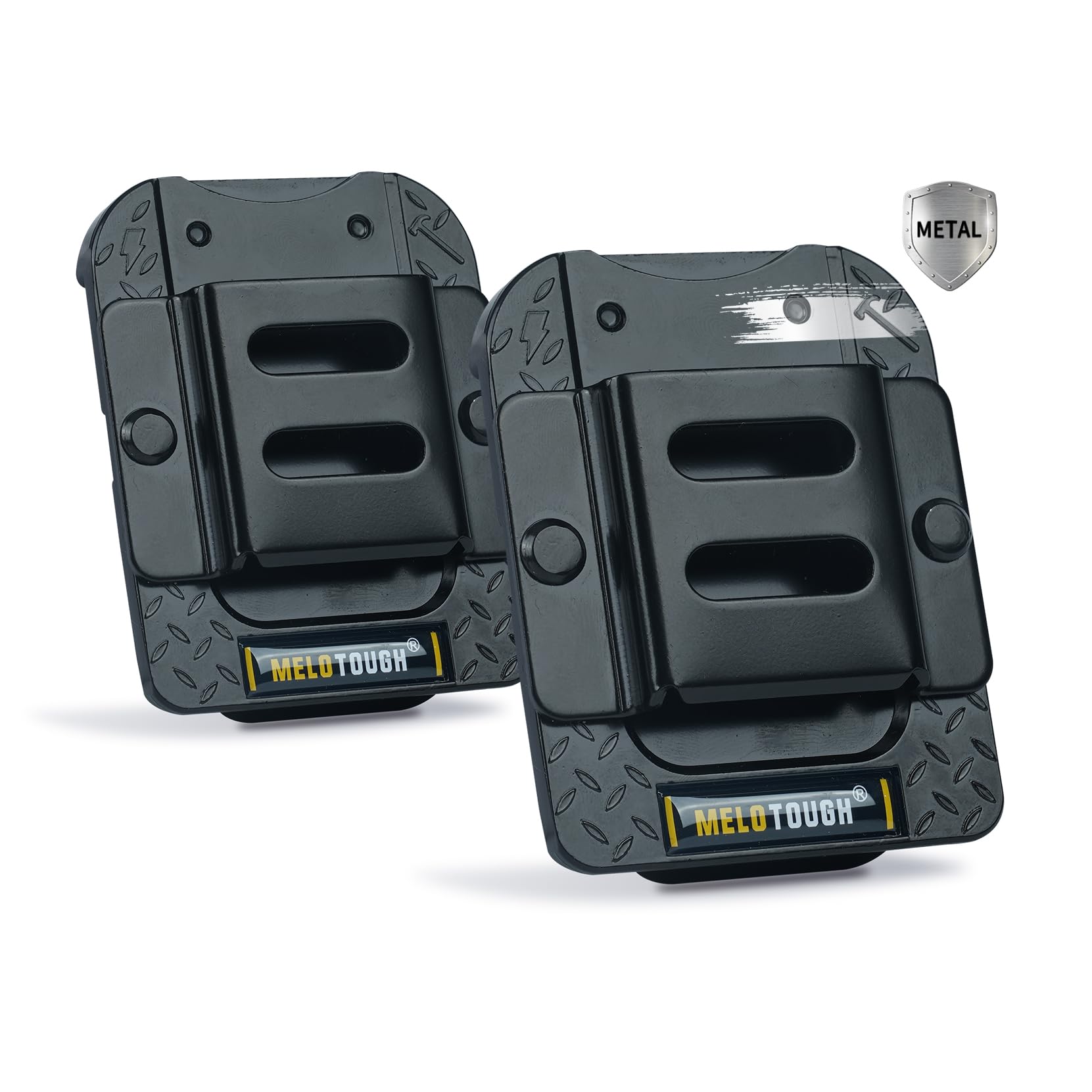 MELOTOUGH Drill Holder for Tool Belt,Tape Measure Holder,Drill Belt Clip,Drill Clip for Tool Belt,Measuring Tape Holder (Black),2PCS